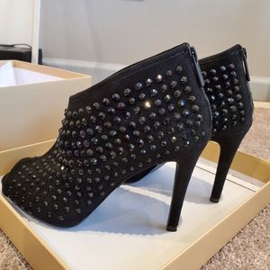 Michael Kors open toe suede boots, size 8m